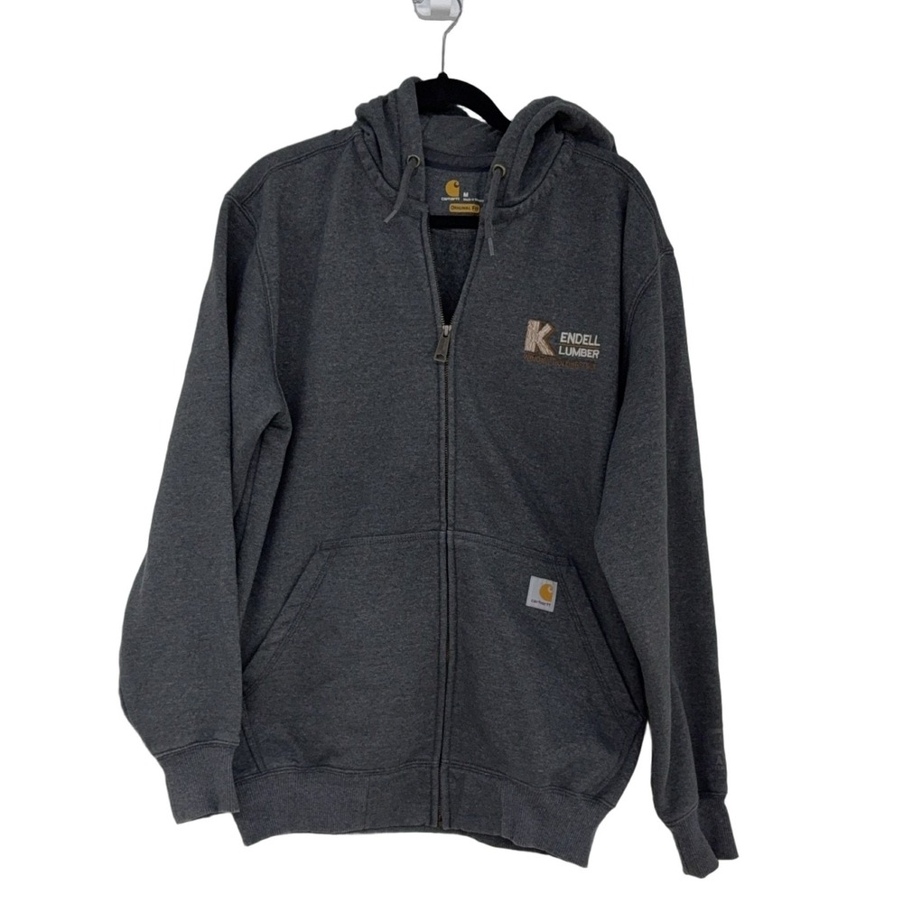 Carhartt Rain Defender Full Zip Hoodie Men's M Dark Grey Heather Fleece Jacket